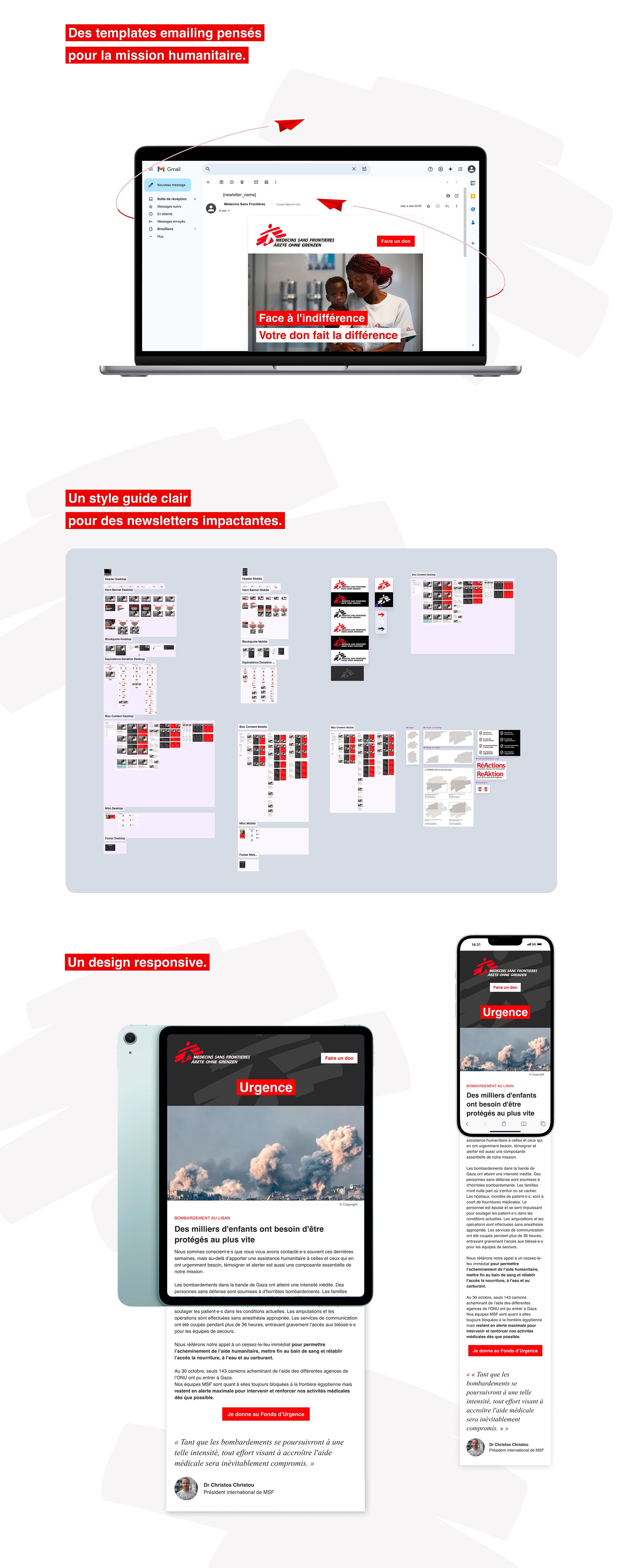 nouveau design des emailings MSF